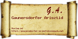 Gaunersdorfer Arisztid névjegykártya